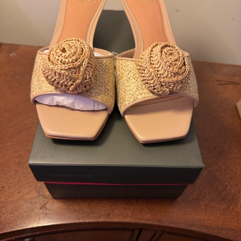 Vince Camuto Beige Woven Mules - Picture 12 of 15